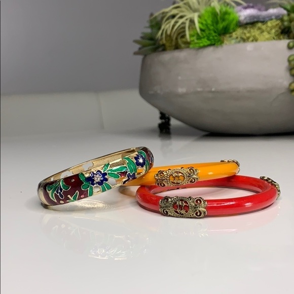 Colorful Turkish bangle 3 piece set Costume jewelry - Picture 1 of 5